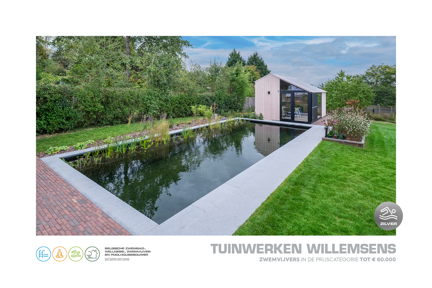 Zwemvijver met home office