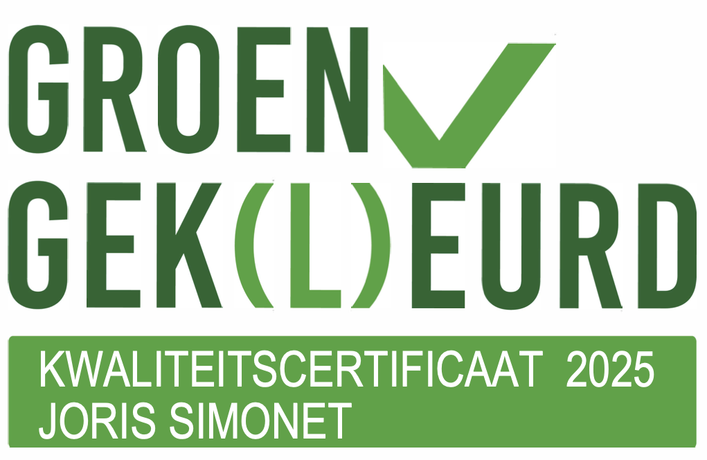 In 2024 behaalde we het kwaliteitscertificaat Groen Gek(l)eurd. Hier zijn we trots op!