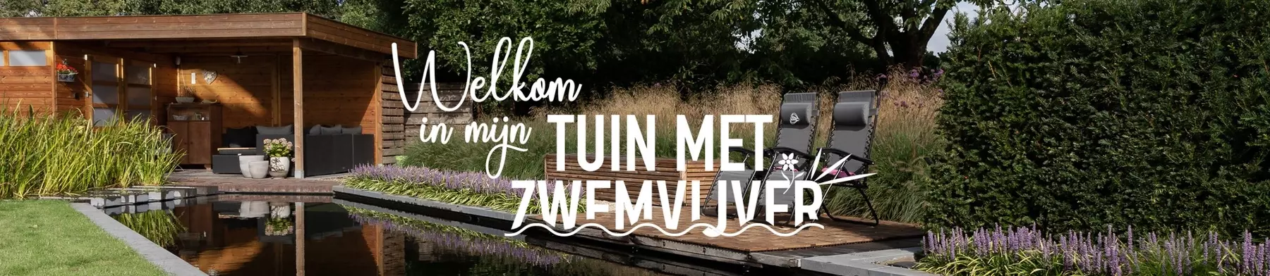 Strakke tuin met biologische zwemvijver - Tuinaannemer.be