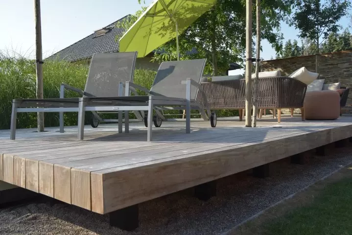 Tuin met verschillende niveaus - Tuinaannemer.be