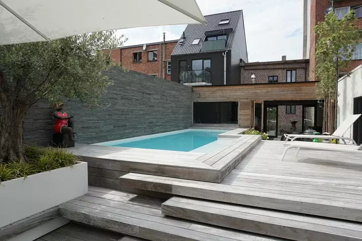 Daktuin met zwembad - Tuinaannemer.be