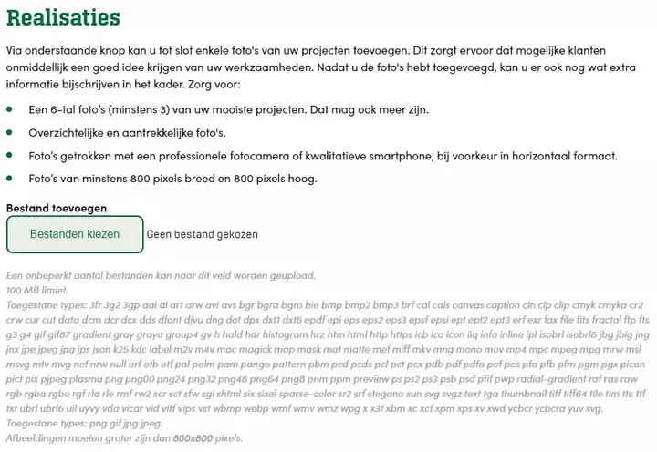 Bedrijfsprofiel Tuinaannemer.be