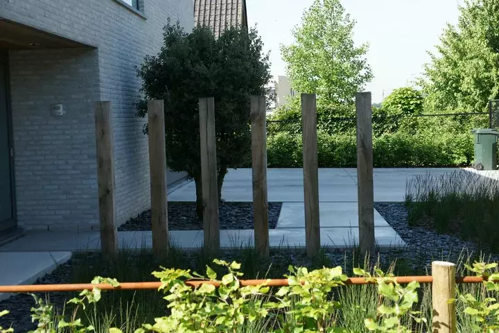 Zwemvijver met moderne beplanting - Tuinaannemer.be