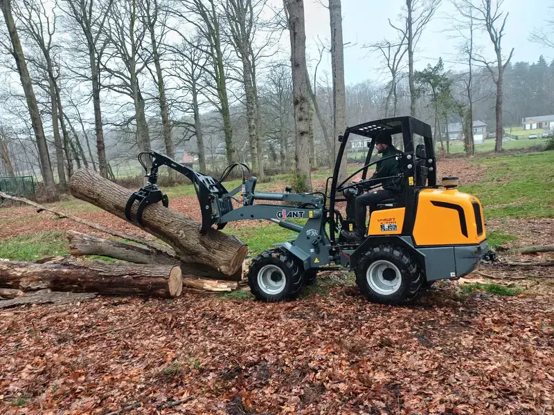 Uitrijden van enkele stukken eik om planken te zagen