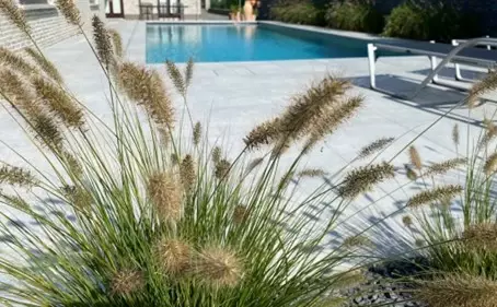 Hedendaagse strakke tuin met zwembad 'Zomers zwemgenot'