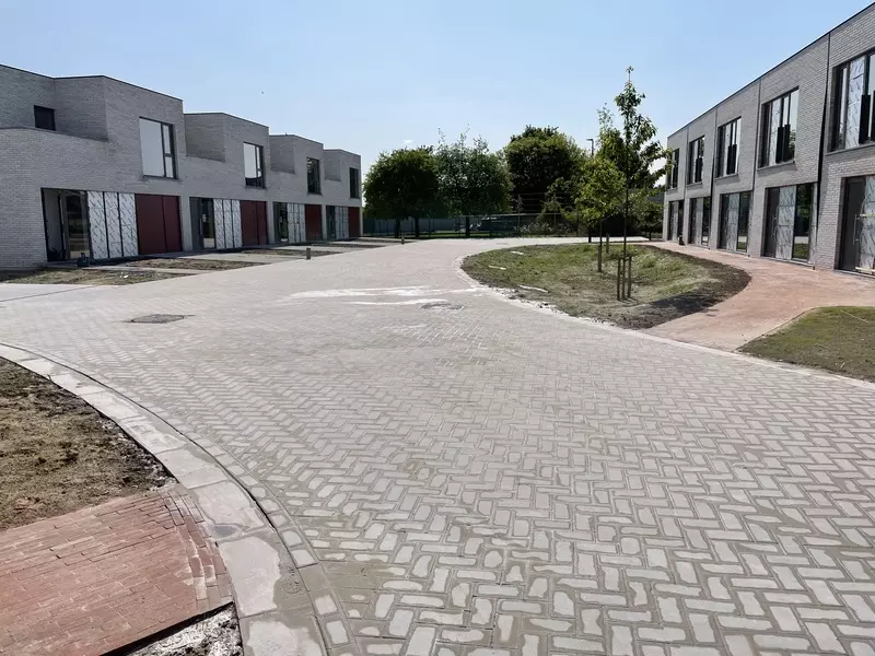 Klinkers in een verkaveling