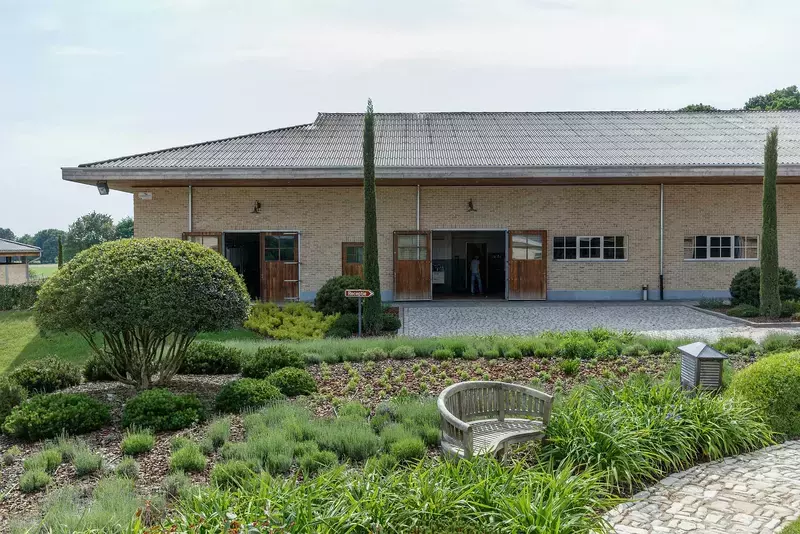 Binnentuin revalidatiecentrum paardenkliniek Equitom in Meldert