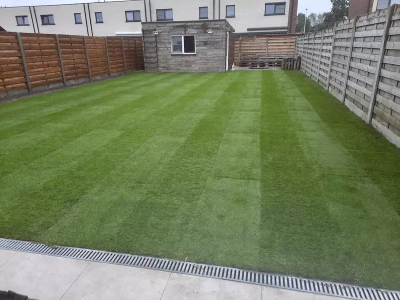 Plaatsen grasmatten