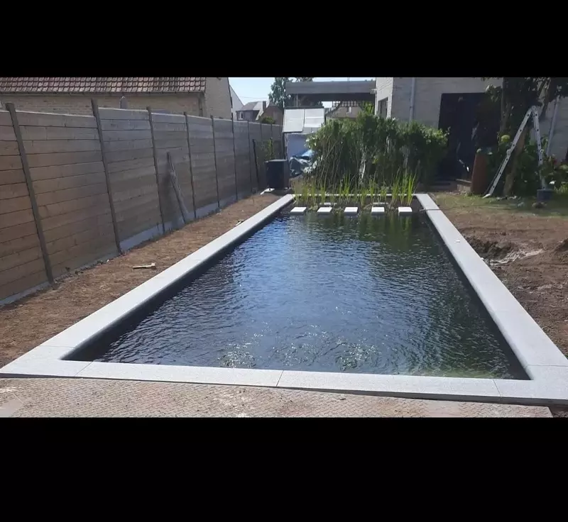 Moderne zwemvijver op maat met waterdichting door D&R Vijverbouw in Aarschot