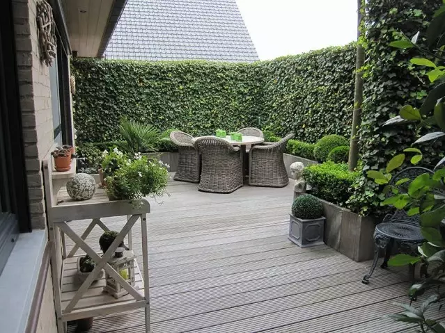 daktuin - hardhouten terras - meeneemhaag