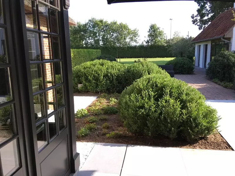 Volledige aanleg en onderhoud in deze tuin.