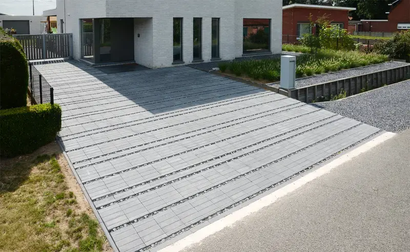 Oprit met afwatering